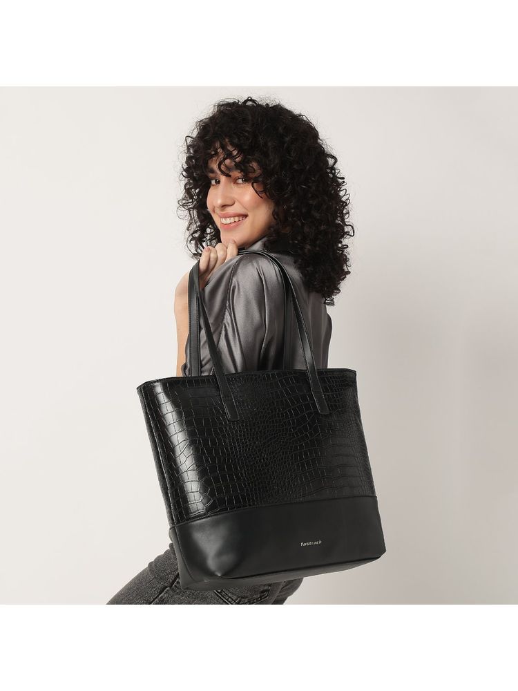 fastrack accessories Fastrack Black Casual Tote Bag with Laptop Sleeves That Holds Upto 15"-picture-14