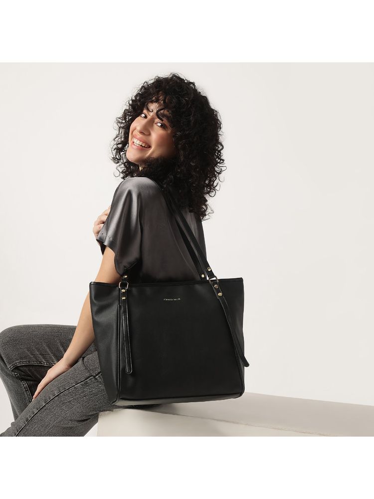 fastrack accessories Fastrack Black Casual Tote Bag with Laptop Sleeves That Holds Upto 14"-picture-19