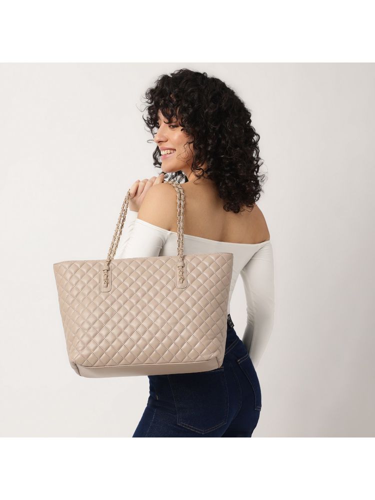 fastrack accessories Fastrack Taupe Casual Tote Bag with Laptop Sleeves That Holds Upto 14"-picture-0