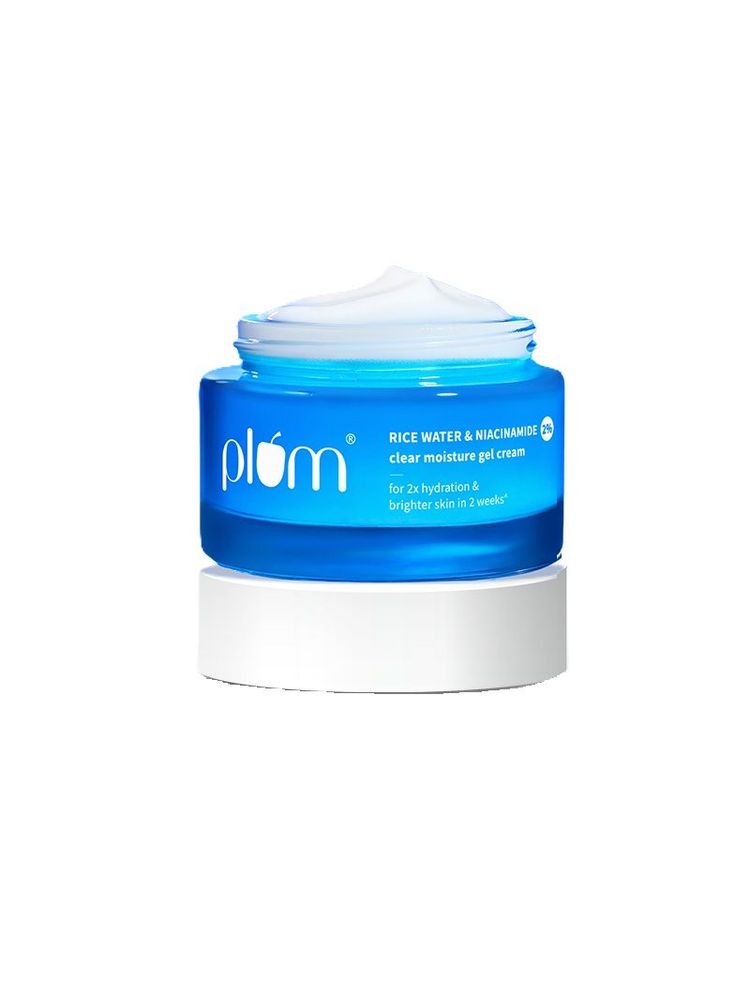 Plum 2% Niacinamide & Rice Water Moisturiser - Lightweight Gel Cream For Oil-Free Hydration-image-2