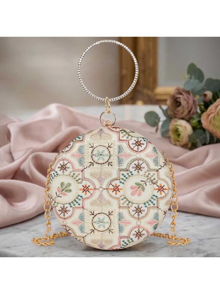ESBEDA Multi Color Vionelle Crown Clutch with Detachable Chain (Small)-image-38