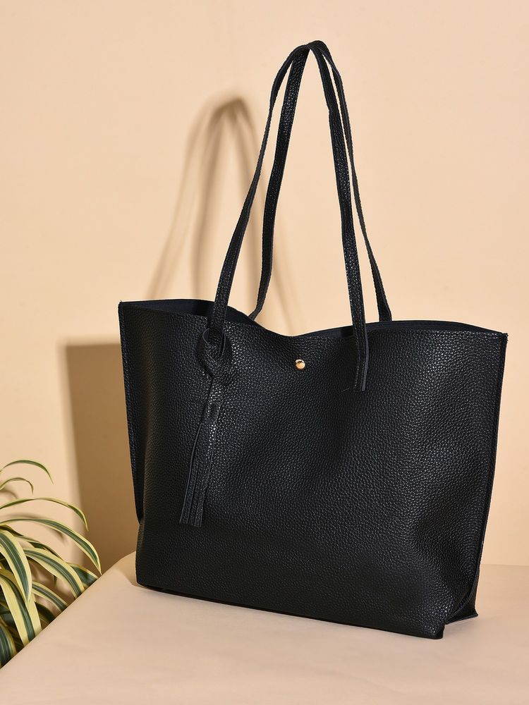 Haute Sauce Black Structured Shoulder Bag-picture-17