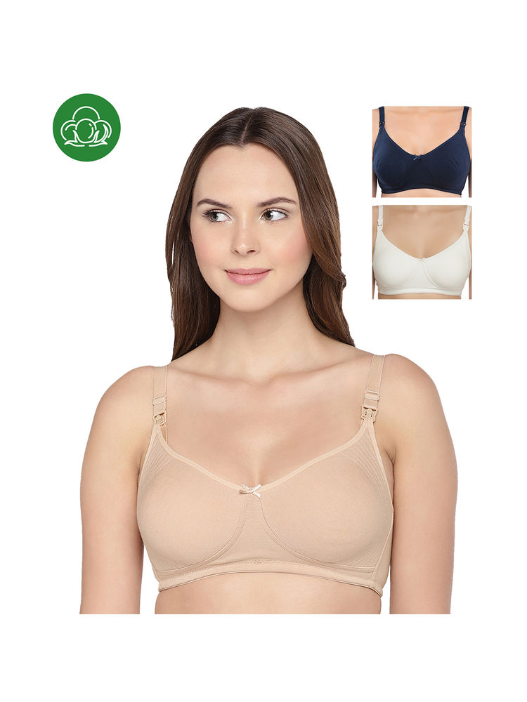 Inner Sense Organic Cotton Antimicrobial Nursing Bra Pack of 3 - Multi-Color-picture-13