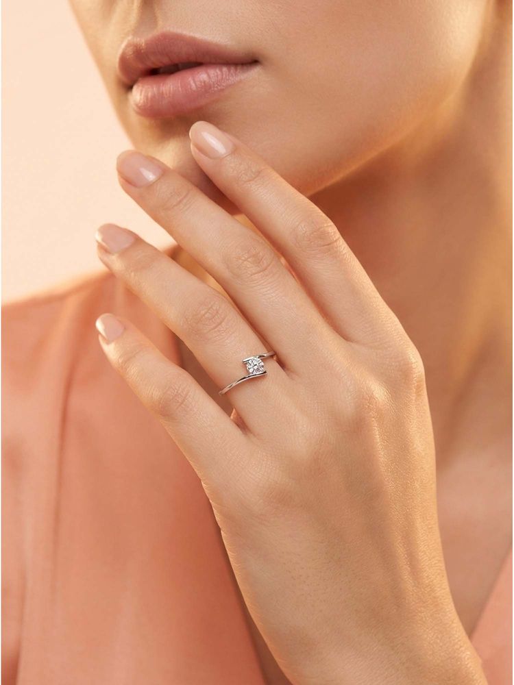 925 SILLER 925 Pure Silver Solitaire Rhodium Plated Zircon Ring (7)-image-31
