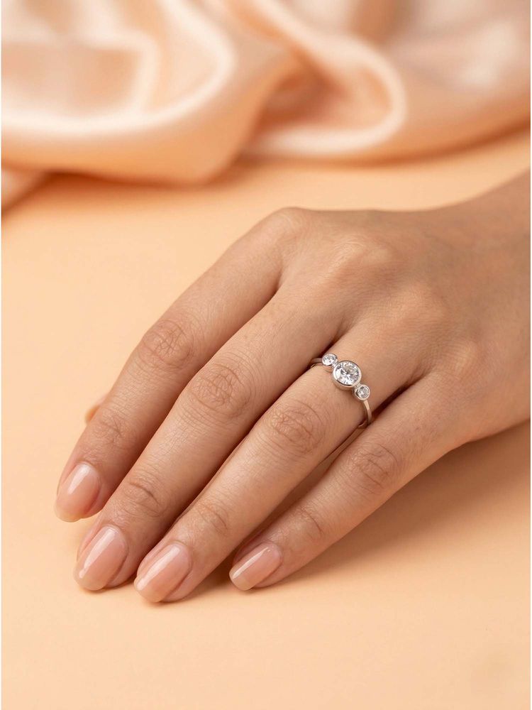 925 SILLER 925 Pure Silver Solitaire Rhodium Plated Zircon Ring (7)-image-33