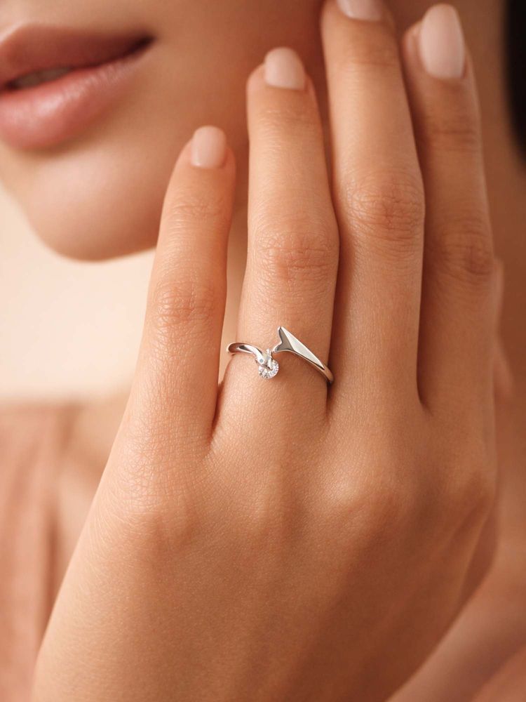 925 SILLER 925 Pure Silver Solitaire Rhodium Plated Zircon Ring (7)-image-34