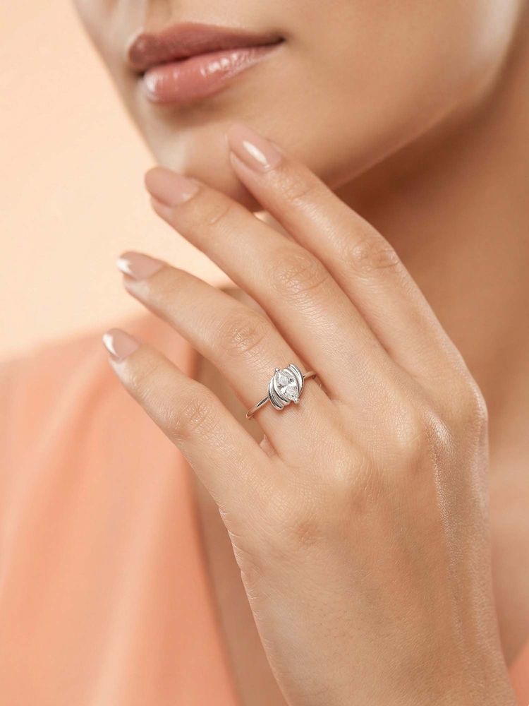 925 SILLER 925 Pure Silver Solitaire Rhodium Plated Zircon Ring (7)-picture-40