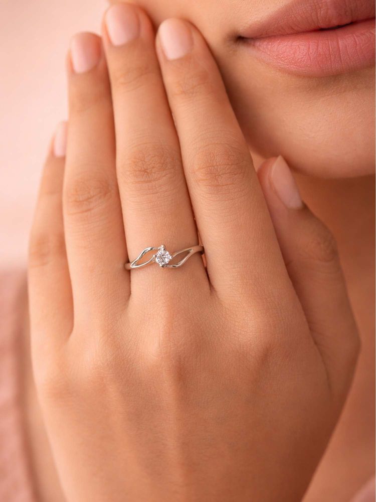 925 SILLER 925 Pure Silver Solitaire Rhodium Plated Zircon Ring (7)-image-11