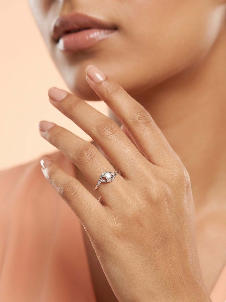 925 SILLER 925 Pure Silver Solitaire Rhodium Plated Zircon Ring (7)-picture-44
