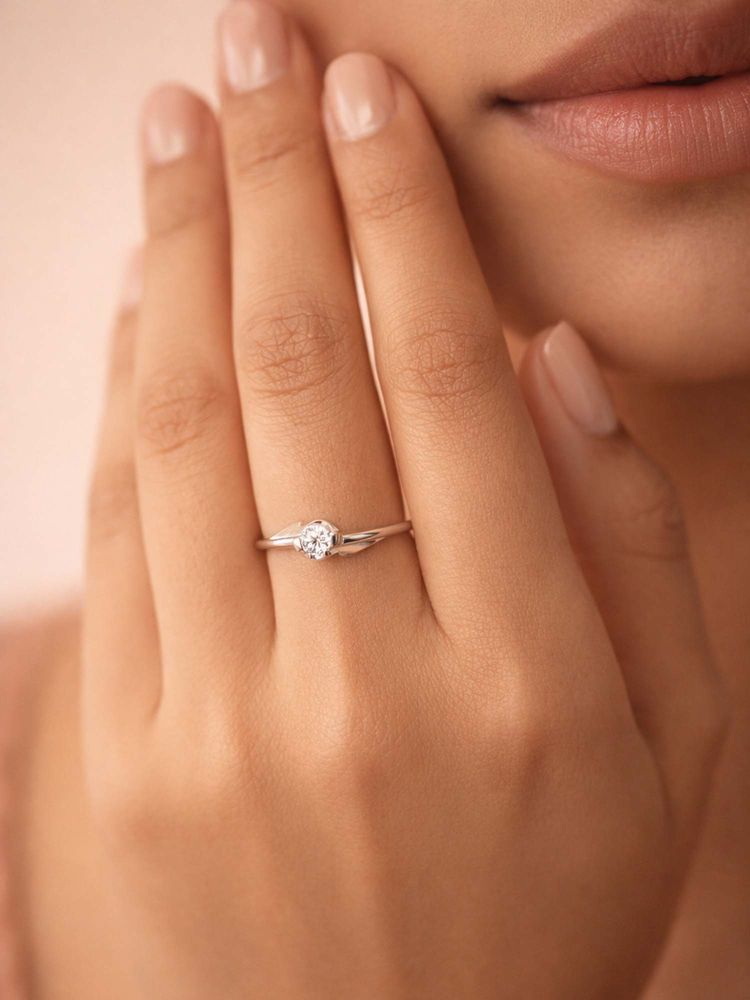 925 SILLER 925 Pure Silver Solitaire Rhodium Plated Zircon Ring (7)-image-35