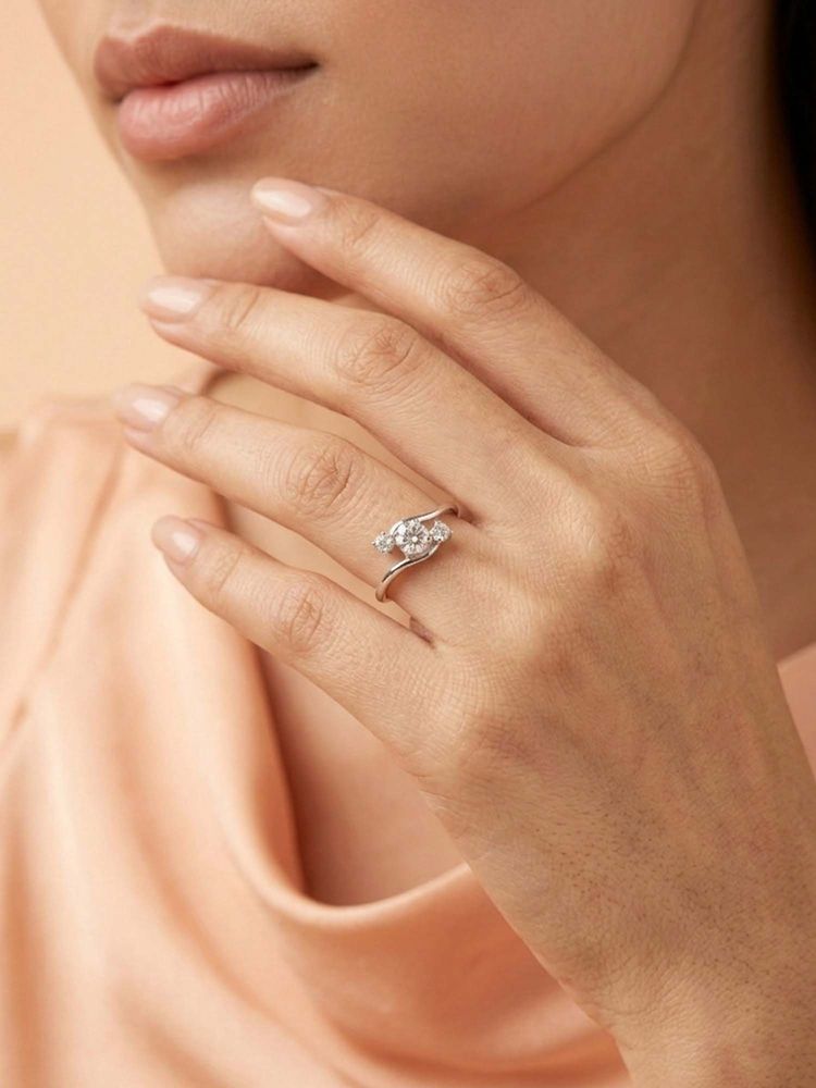 925 SILLER 925 Pure Silver Solitaire Rhodium Plated Zircon Ring (7)-image-30