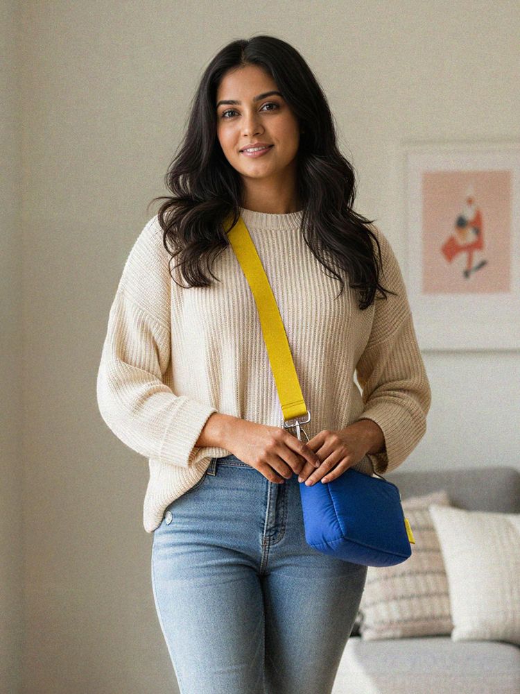 DailyObjects Blue Puff Crossbody Sling Bag With Detachable Strap (M)-image-32