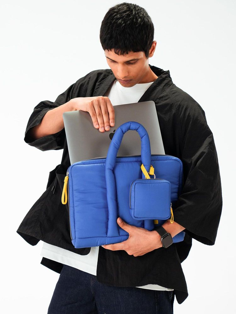 DailyObjects Blue Puff Laptop Bag (M)-image-2