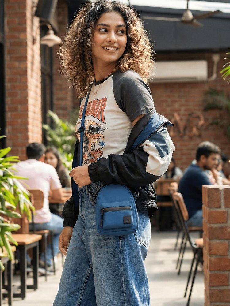 DailyObjects Lagoon Pivot Dot Sling Bag (M)-image-7