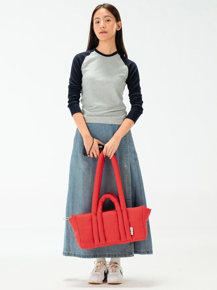 DailyObjects Red Puff Tote Baguette Tote Bag (M)-image-48