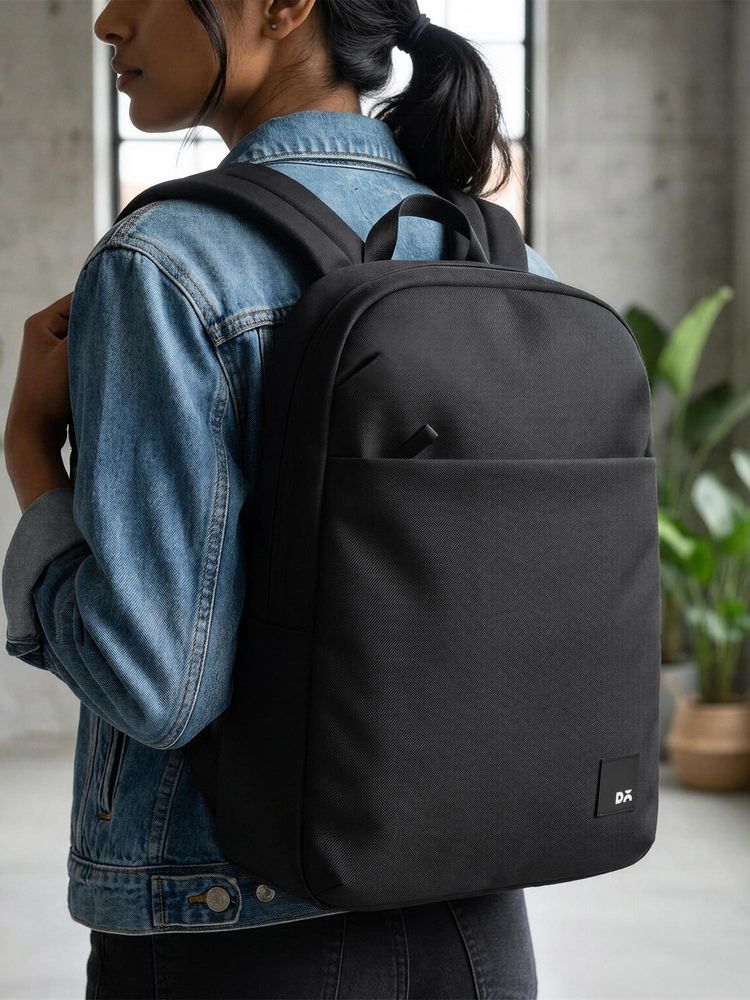 DailyObjects Space Black Dot Backpack (M)-image-24