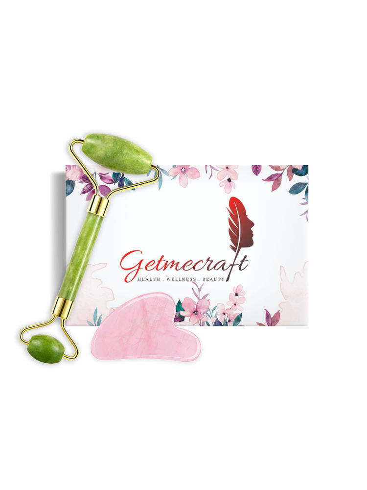 Getmecraft Green Jade Roller And Rose Quartz Gua Sha Facial Massage Tool Set-image-15