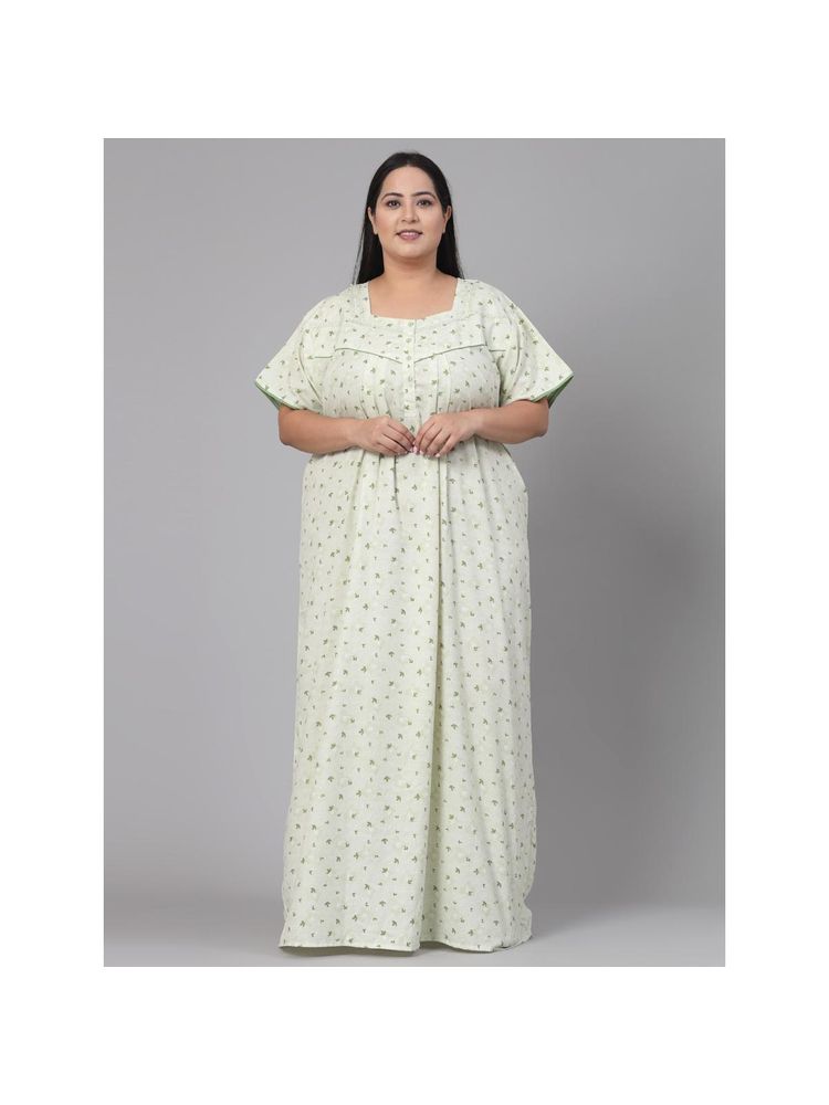 Sweet Dreams Printed Pattern Womens Short Sleeves Regular Length Nighty Green-image-18