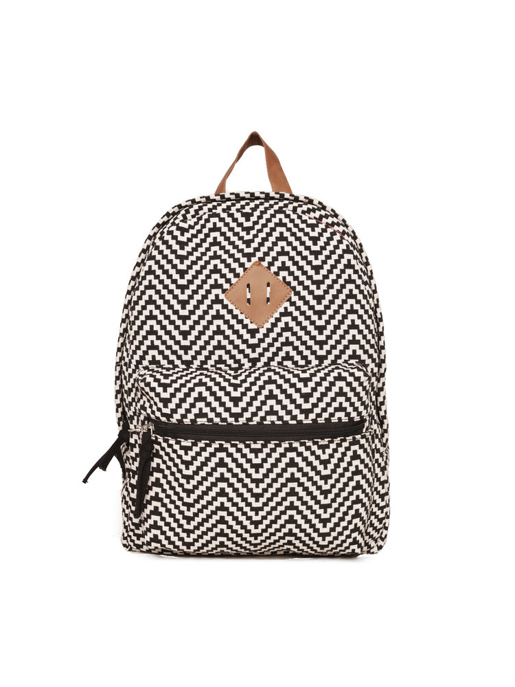 Astrid Black And White Jacquard Backpack