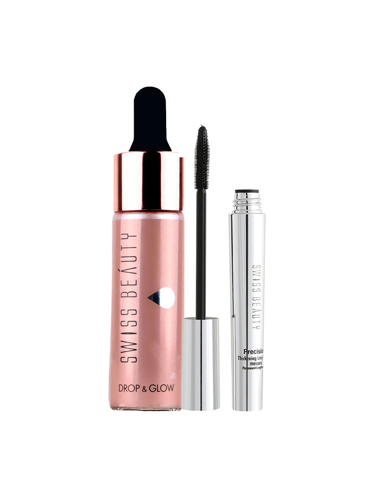 Swiss Beauty Liquid Highlighter & Long Lash Black Mascara Combo