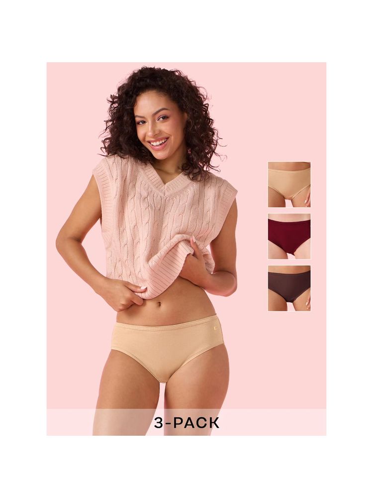 Enamor Chic Cotton All Day Comfort Mid Waist Hipster Panty Women Multi-Color (Pack of 3)-picture-15