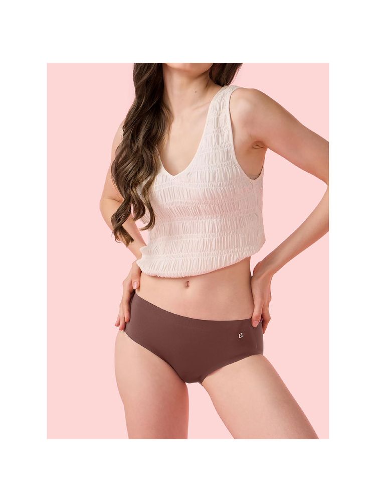 Enamor Mid Waist Brief Panty Women - Breathable Lightweight Fabric Brown-picture-10