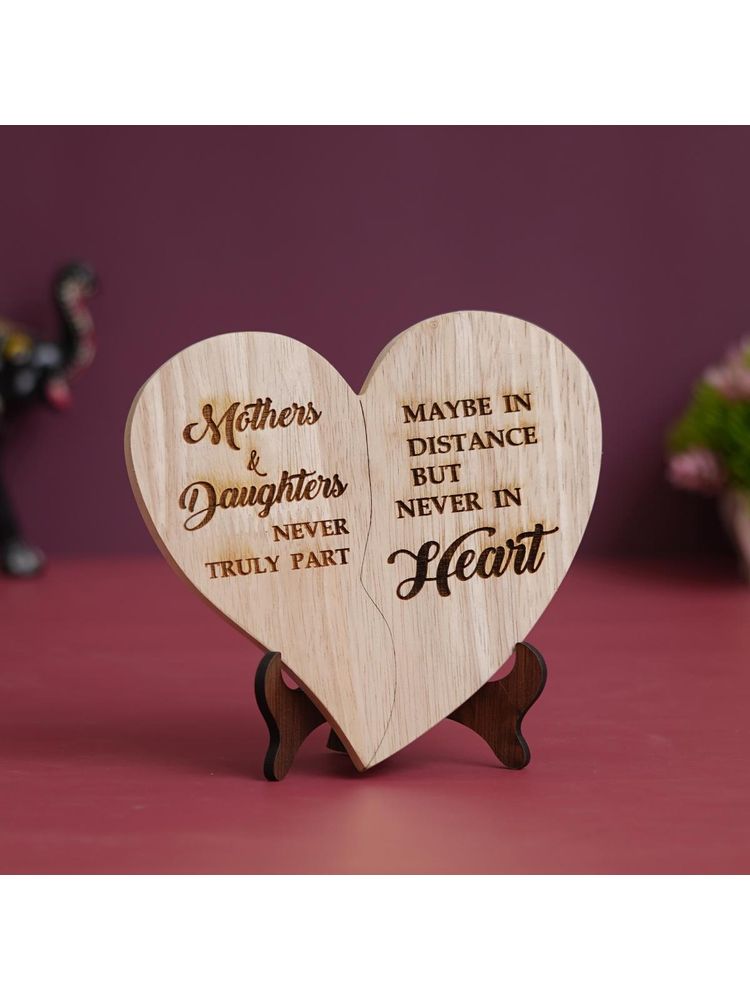eCraftIndia "Mother And Daughter Never Truly Part" Quote Heart Shape Showpiece Gift-picture-30