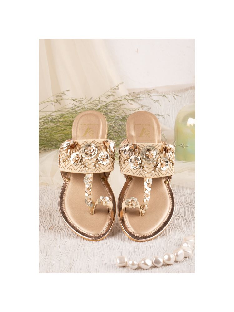 House of Vian Eva Gold Embellished Kolhapuris-picture-16