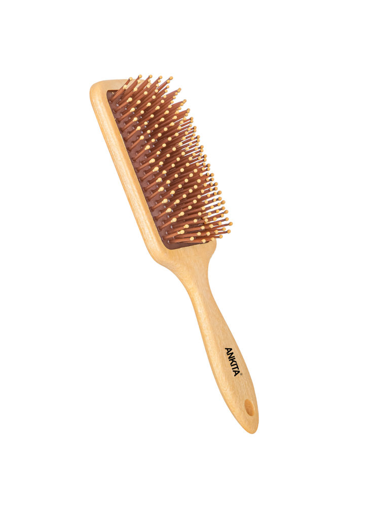 Ankita Flat Mini Paddle Hair Brush, Wooden Color - 144 W-picture-21