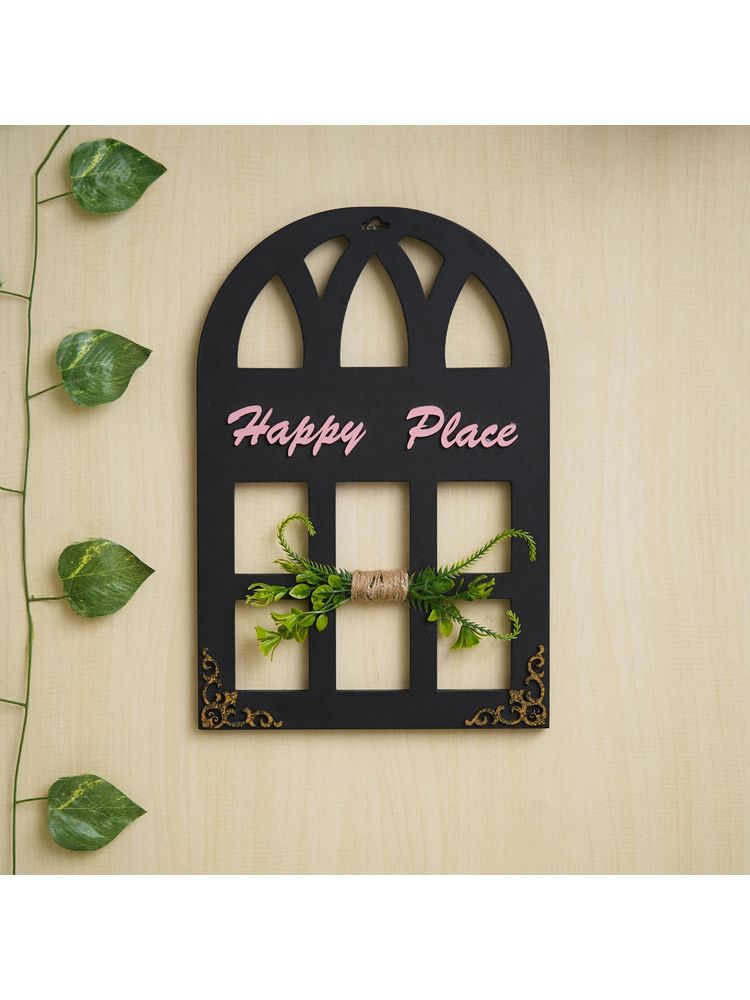 eCraftIndia Wooden Happy Place Decorative Wall Hanging Showpiece, Multi-Color-picture-26
