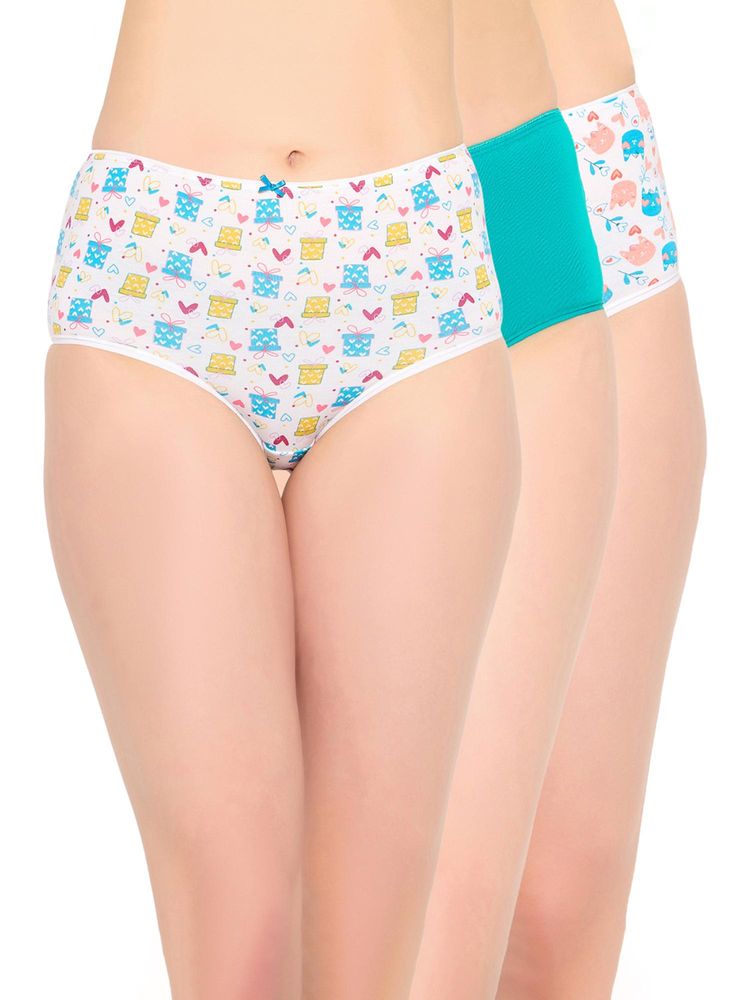 Clovia Cotton Printed 3 High Waist Hipster Panties (Pack Of 3)-picture-20