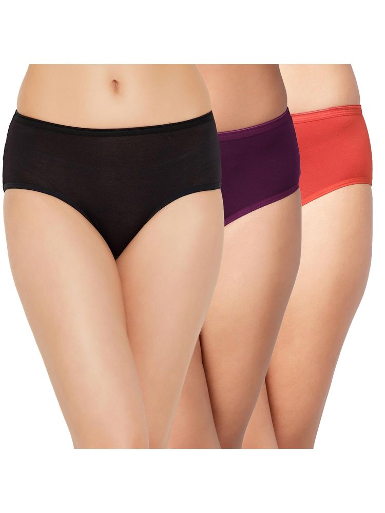 Clovia 3 Modal Mid Waist Solid Hipster Panty- Everyday Comfortable Fit (Pack Of 3)-picture-27