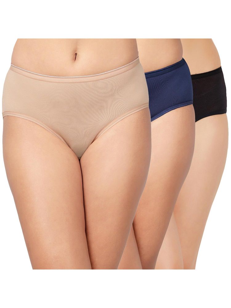 Clovia 3 Modal Mid Waist Solid Hipster Panty- Everyday Comfortable Fit (Pack Of 3)-picture-13