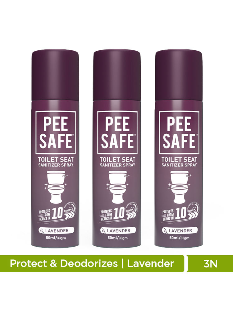 Pee Safe Toilet Seat Sanitizer Spray Lavender - Pack of 3