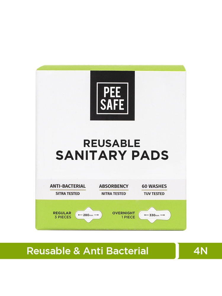 Pee Safe Reusable Sanitary Pads - Pack Of 4 Pads (3 Regular Pads + 1 Overnight Pad)-image-41