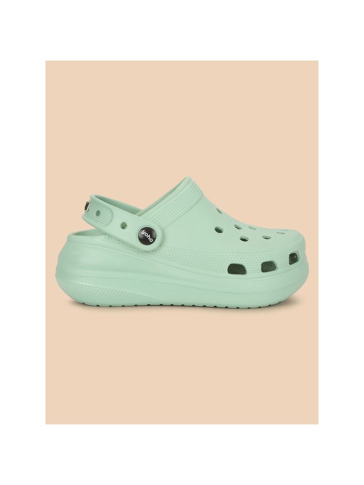 Yoho Green High Heel Clogs for Women-image-4