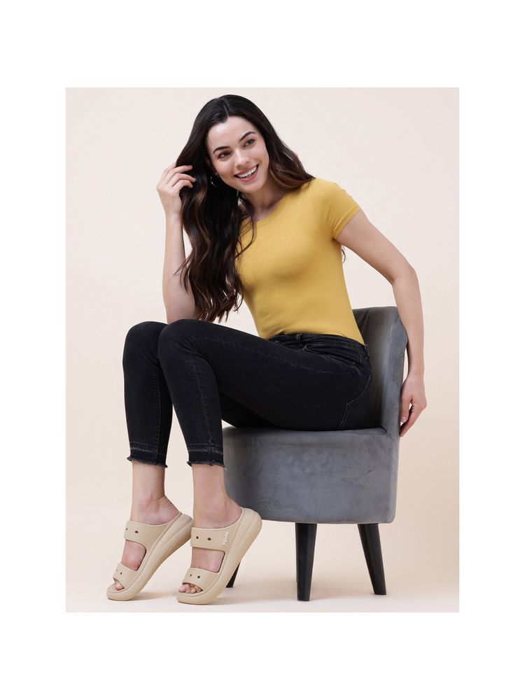 Yoho Beige Double Strap Clogs for Women