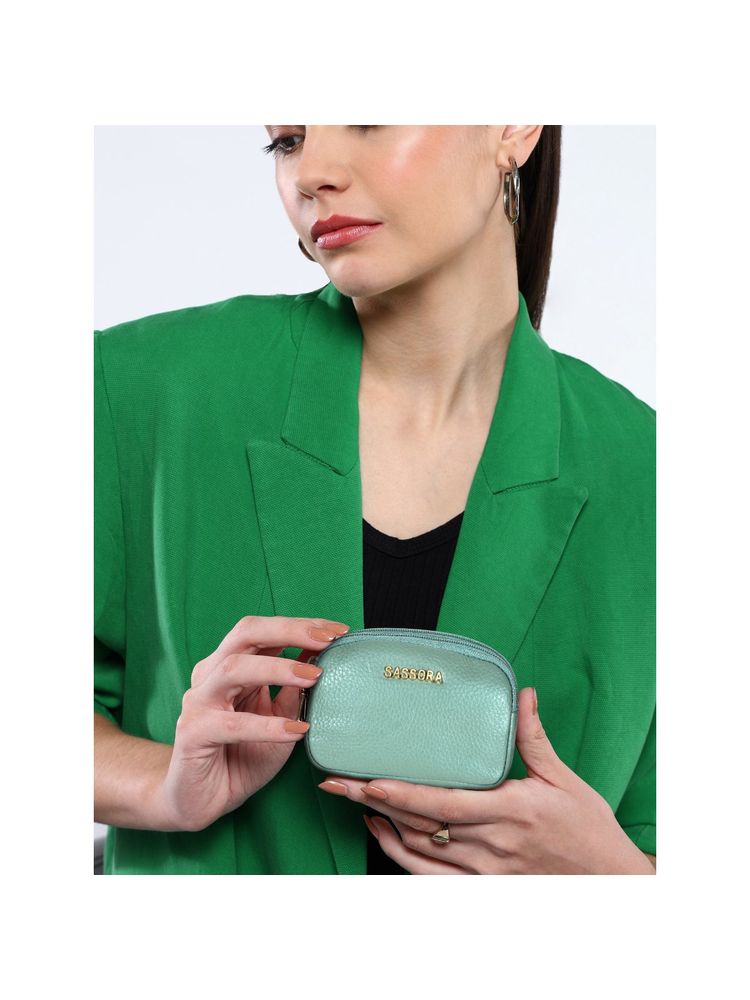 Sassora Premium Leather Womens Handy Coin Green Pouch (S)-picture-48