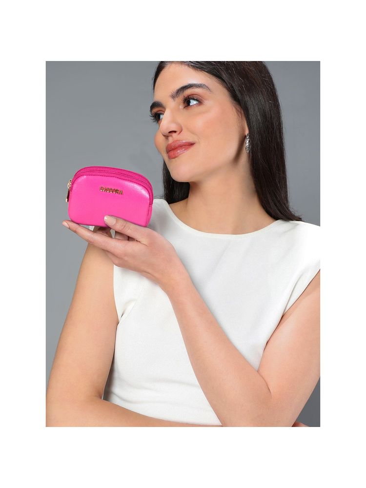 Sassora Premium Leather Womens Handy Coin Pink Pouch (S)-picture-18