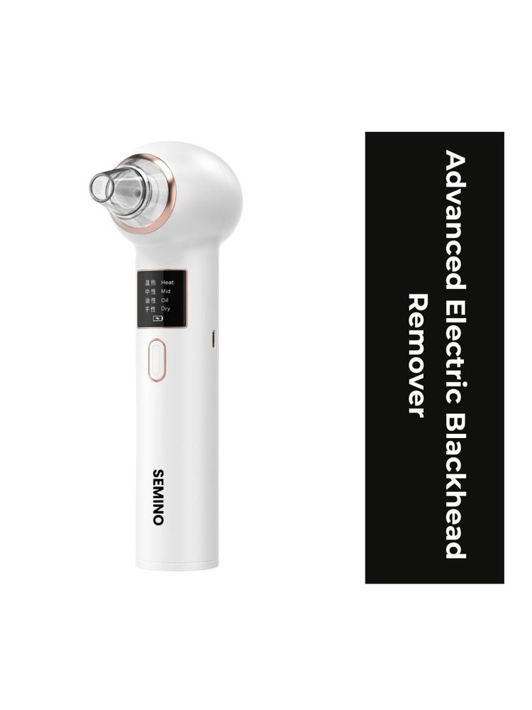 SEMINO Electric Blackhead Remover Vacuum With 5 Suction Heads & 3 Suction Level