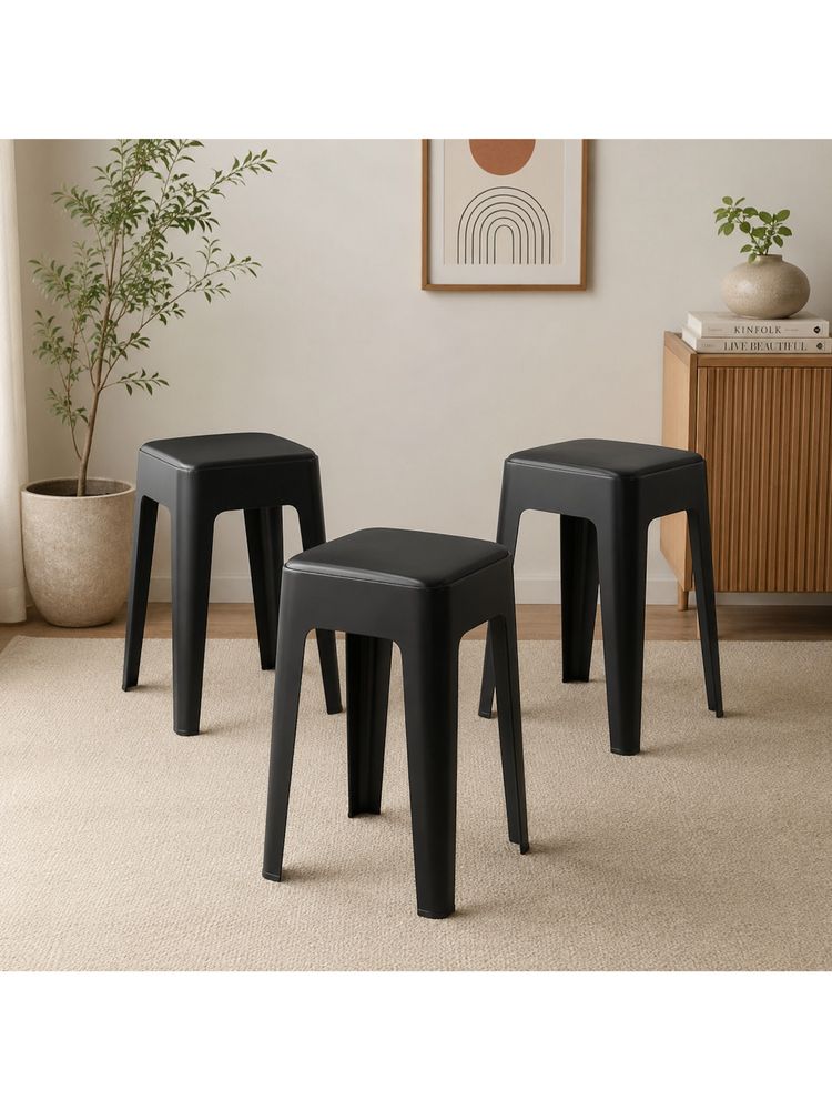 The Artment Black Modern Multi-Purpose Utility Livo Stool (Set of 3)-image-30