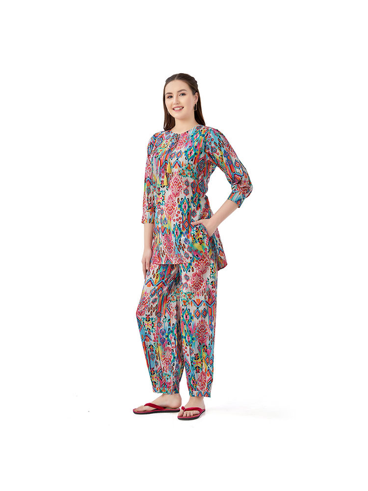July Nightwear Women Multi-Color Kurti - Pyjama-WPC656 (Set of 2)-picture-22