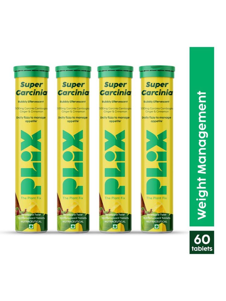 PLIX Garcinia Cambogia Effervescent Tablets Advanced Weight Loss Drink with Ginger and Cinnamon