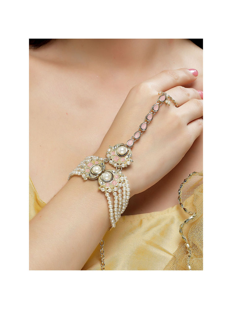 Karatcart Gold Plated Kundan Hathphool for Women-picture-33