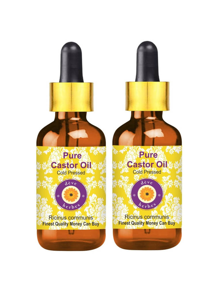 Deve Herbes Pure Castor (Ricinus communis) Oil for Hair Growth, Moisturizing & Even Skin Tone Combo