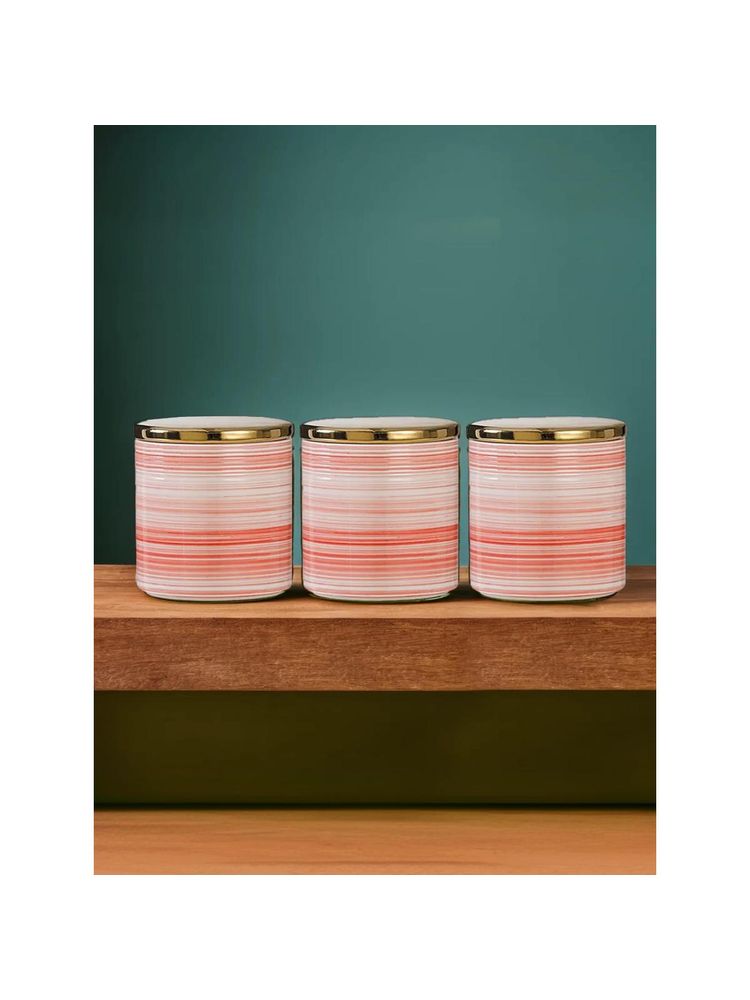 UMAI Ceramic Jars with Ceramic Lid 720ml Multi-Color (Pack of 3)-image-42