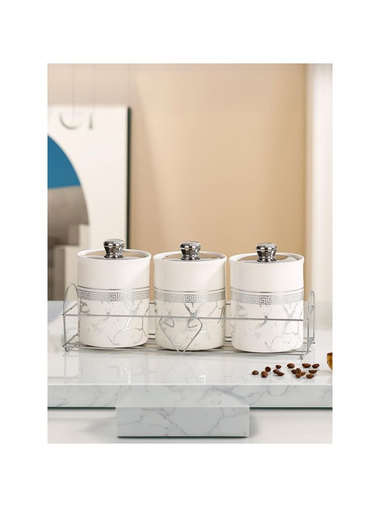 UMAI Airtight Ceramic Storage Jars with Lids Multipurpose 700ml (Pack of 3)-picture-13