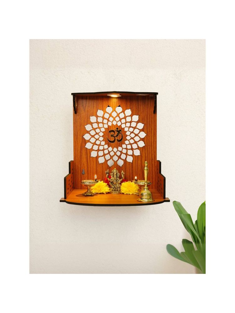 Ekhasa Wooden Pooja Mandir for Home Wall Mounted with Led Spotlight-picture-22