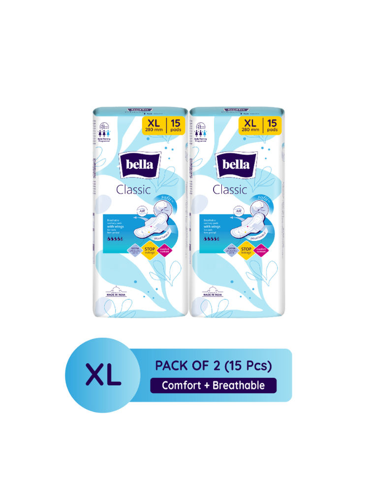 Bella Classic Maxi Softi Sanitary XL Pads, High Absorption & Breathable With Wings-image-23