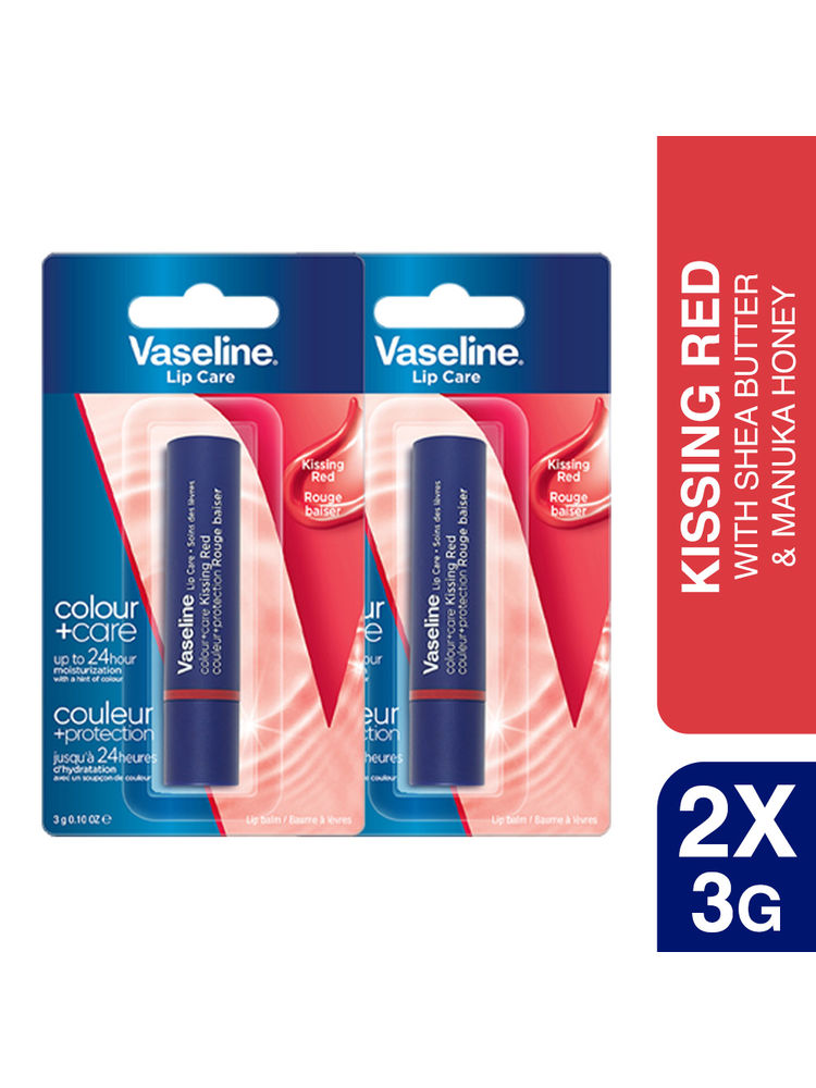 Vaseline Colour+Care Kissing Red Tinted Lip Balm Stick - Pack Of 2-picture-11